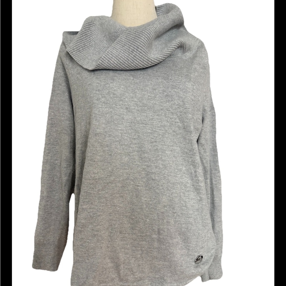 Michael Kors Gray Cowl/Turtle Neck Cotton/Angora Sweater Size